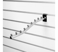 A018-400 Кронштейн наклонный изогнутый с 9-ю шариками, d=19мм, длина 400мм, хром