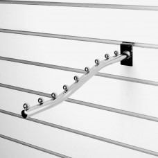 A018-400 Кронштейн наклонный изогнутый с 9-ю шариками, d=19мм, длина 400мм, хром