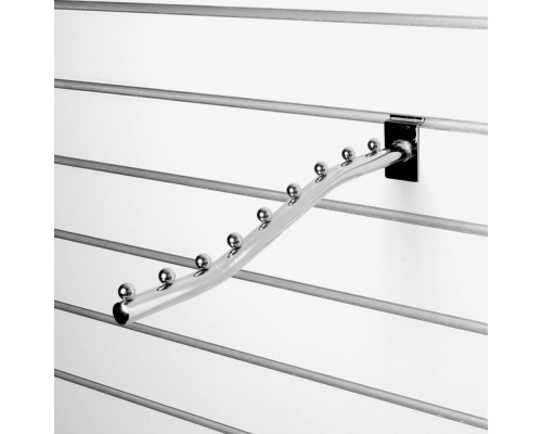 A018-400 Кронштейн наклонный изогнутый с 9-ю шариками, d=19мм, длина 400мм, хром