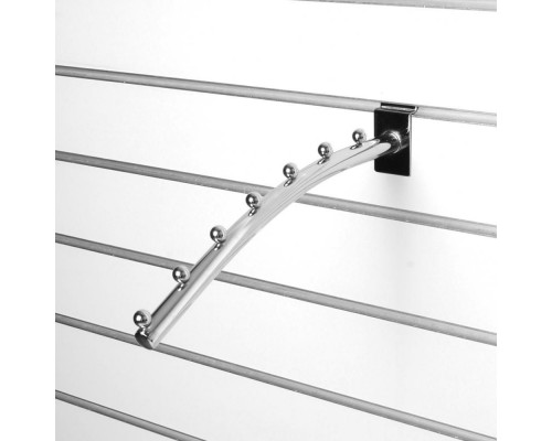 A019-350 Кронштейн наклонный изогнутый с 7-ю шариками, d=19мм, длина 350мм, хром