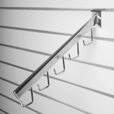 A112 Кронштейн наклонный с 5-ю крючками, длина 400мм, хром