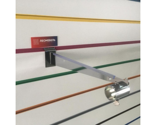 A219c Кронштейн для полки с кольцом для трубы d=25мм, длина 350мм хром