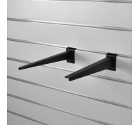 A*226 Кронштейн для полки ДСП или стекло, длина 300мм (левый + правый) черный