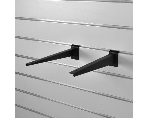 A*226 Кронштейн для полки ДСП или стекло, длина 300мм (левый + правый) черный