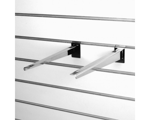 A227c Кронштейн для полки ДСП или стекло, длина 350мм (левый + правый), хром