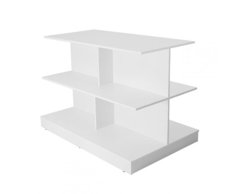 ExTL-58-68-78x118-86 ЭкспоСтол,3 ур.780х180/ 680х1180/ 580х1180,Н860 ЛДСП16мм,бел. шагрень.с цок.нож