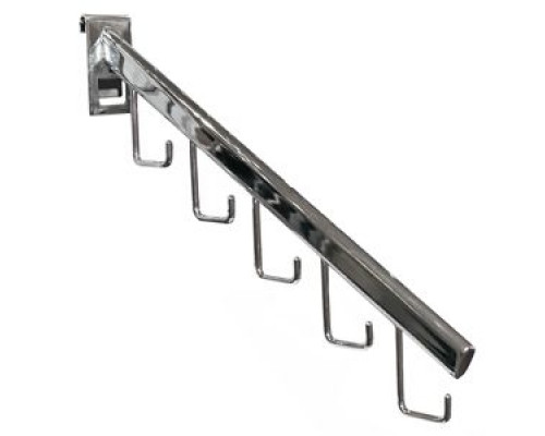 FG112 Наклонный держатель с 5-ю крючками, хром