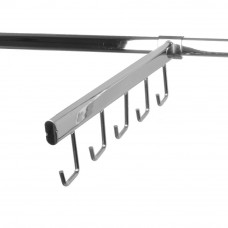 H005-350 Кронштейн наклонный на овальную трубу с 5-ю крючками, L=350мм, хром