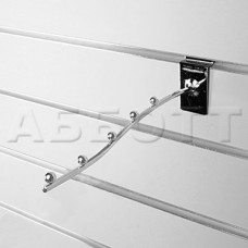 F105-150 Кронштейн изогнутый(тонкий) с 5-ю шариками, 150мм, хром