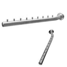 RU-04 Кронштейн прямой с 9-ю штырьками с левым углом L=400мм, хром