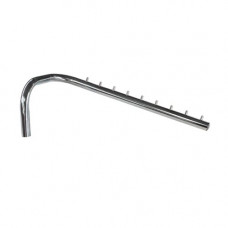 RU-09 Кронштейн-вешало левый с 9-ю штырьками L=450мм, хром