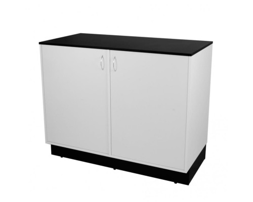 MD12-2d Прилавок 970х1200х600 черный/белый с двумя дверками