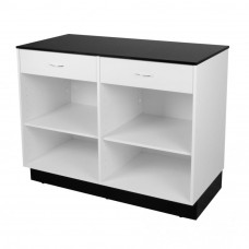 MD12-2dr Прилавок 970х1200х600 черный/белый - 2 ящика, 2 полки