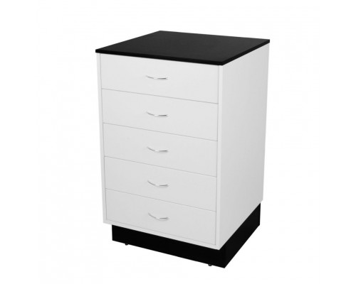 MD6-5dr Прилавок 970х600х600 черный/белый - 5 ящиков