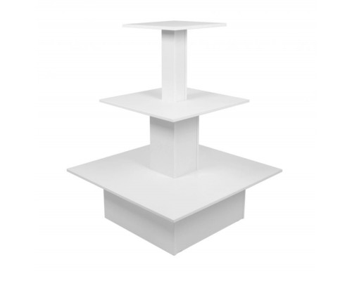 PTL-116Н-406090 Стол-пирамида Н1160, полки 400х400, 600х600, 900х900, ЛДСП 16мм, белый шагрень