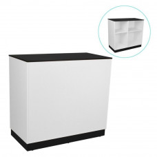 СТ-01-120611 Кассовый стол 1200х600х1100Н, ЛДСП 16 мм, белый/черный шагрень