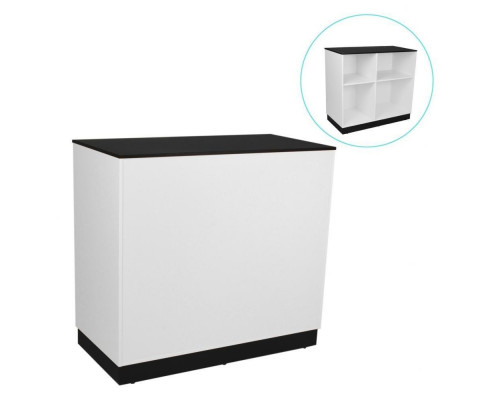 СТ-01-120611 Кассовый стол 1200х600х1100Н, ЛДСП 16 мм, белый/черный шагрень