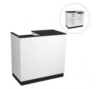 СТ-02-120611 Кассовый стол с вырезом в столешнице 1200х600х1100Н, ЛДСП 16 мм, белый/белый