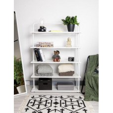 Стеллаж Отрада широкий с 5 полками из ЛДСП, 900х330х1260Н, белый/белый