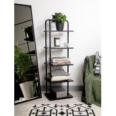 Стеллаж Отрада узкий с 5 полками из ЛДСП, 400х330х1260Н, черный/черный