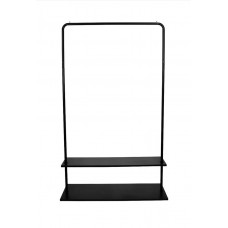 Вешалка напольная Отрада с двумя полками для обуви из ЛДСП, 920х330х1500Н, черная/черная