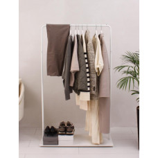 Вешалка напольная Отрада с полкой для обуви из ЛДСП, 920х330х1500Н, белая/белая