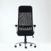 Кресло Barneo K-115 для персонала черная ткань, черная сетка, газлифт 3кл