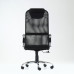 Кресло Barneo K-118 для персонала черная ткань, черная сетка, газлифт 3кл