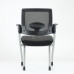 Кресло Barneo K-27 для конференц зала стопируемый ткань сетка черная спинка черная