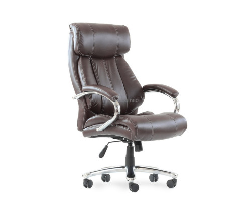 Кресло Barneo K-303 для руководителя коричневая кожа, газлифт 3кл, PU-R57