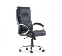 Кресло Barneo K-58 для руководителя черная кожа, газлифт 3кл, PU-X18