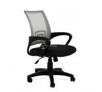 Кресло Barneo K-695 черная ткань, серая сетка, газлифт 3кл