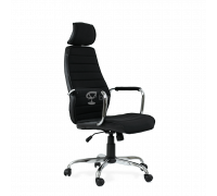 Кресло Barneo K-90 черная тканьчерная кожа, газлифт 3кл