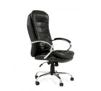 Кресло Barneo K-9950 черная глянцевая кожа, газлифт 3кл
