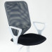 Кресло Элегия, белый пластик, сетка чернаятемно-серая, с подлокотниками, ALN