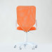 Кресло Элегия, белый пластик, сетка оранжевая, с подлокотниками, ALN