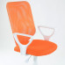 Кресло Элегия, белый пластик, сетка оранжевая, с подлокотниками, ALN