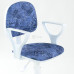 Кресло Форум 2 детское белый пластик ткань джинссинее с подлокотниками ALN