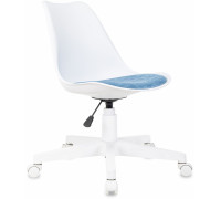 Кресло Бюрократ CH-W333 белый сиденье голубой Velvet 86 крестов. пластик пластик белый