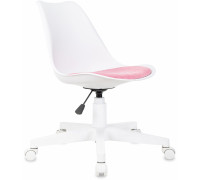 Кресло Бюрократ CH-W333 белый сиденье розовый Velvet 36 крестов. пластик пластик белый