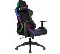 Кресло игровое Zombie GAME RGB черный эко.кожаткань крестов. пластик
