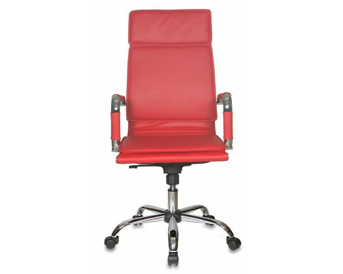 Кресло руководителя Бюрократ CH-993 красный искусственная кожа крестовина металл хром