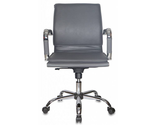 Кресло руководителя Бюрократ CH-993-Low серый искусственная кожа низк.спин. крестовина металл хром