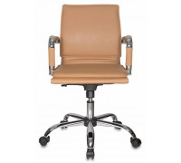 Кресло руководителя Бюрократ Ch-993-Low светло-коричневый искусственная кожа низк.спин. крестовина металл хром