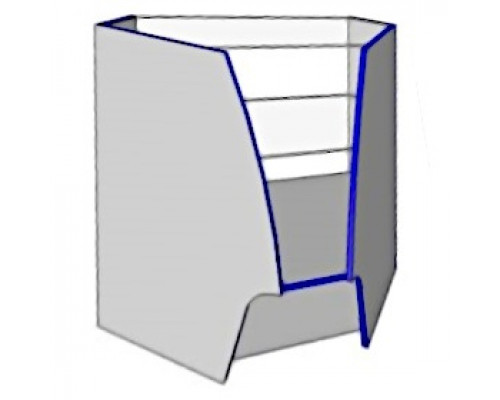 Прилавок остекленный Мистраль угол внутренний