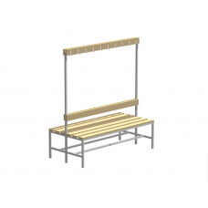 Скамья гардеробная двусторонняя с вешалкой С-1500 Липа