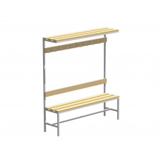 Скамья гардеробная с вешалкой и полкой под головные уборы С-1500 Липа