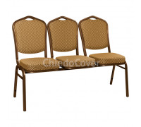 Секция из 3 стульев Хит - коричневый, ромб коричневый