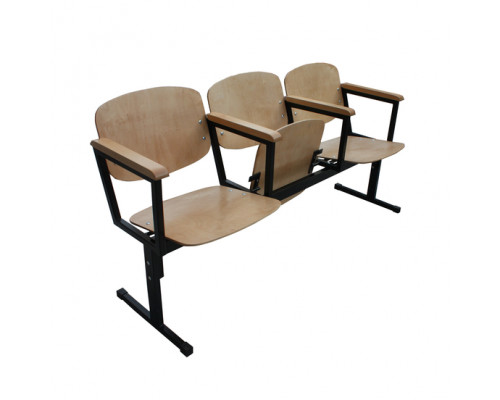 Секция стульев деревянная с подлокотниками