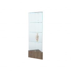 Витрина стеклянная ВЕНА угловая №101-У трехгранная без дверок, бока стекло